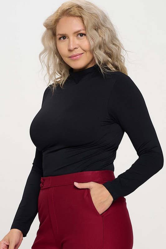 Bare Essential Seamless Mock Neck Long Sleeve Top