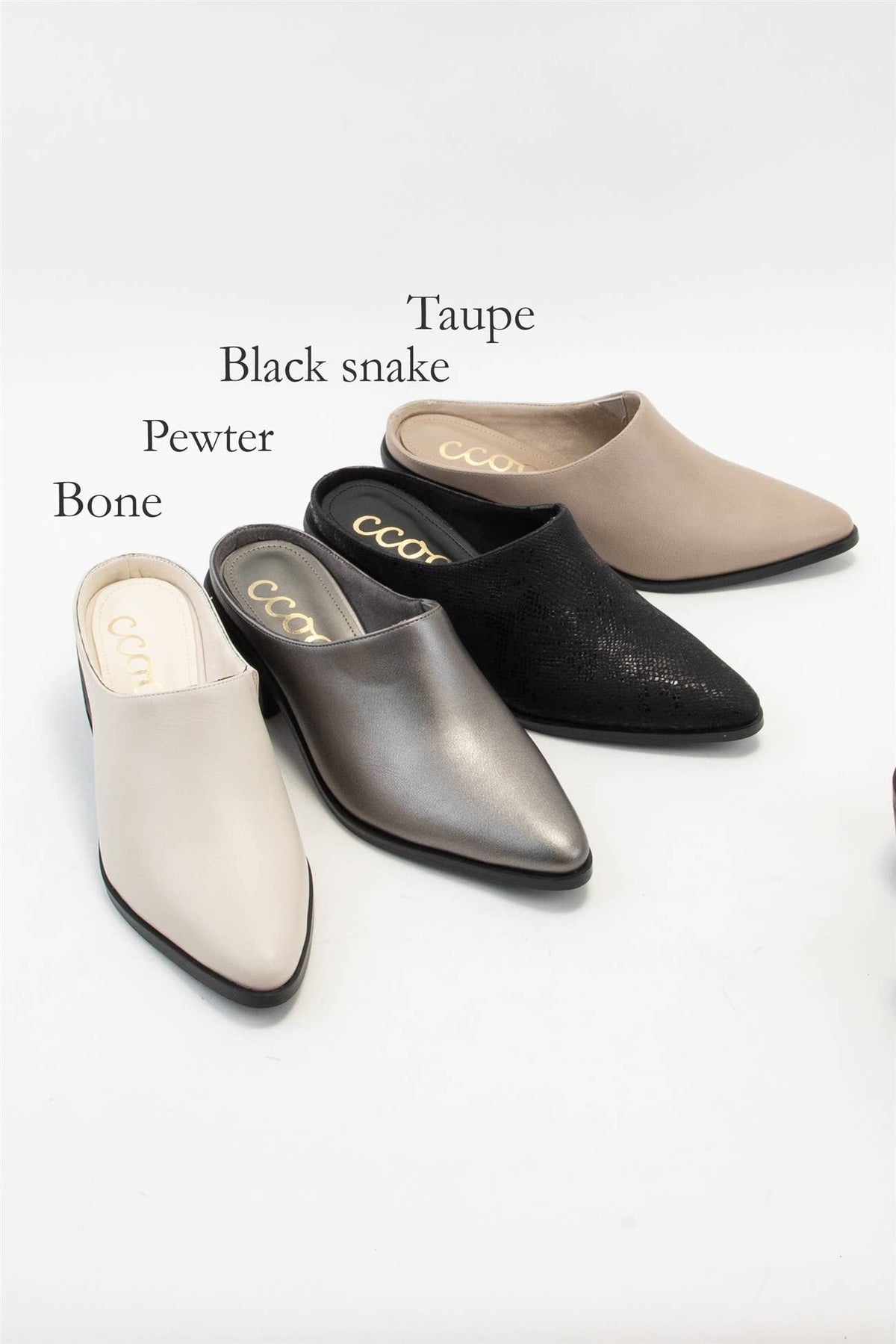 Gina Pointed Toe Mule Bootie with Stacked Heel