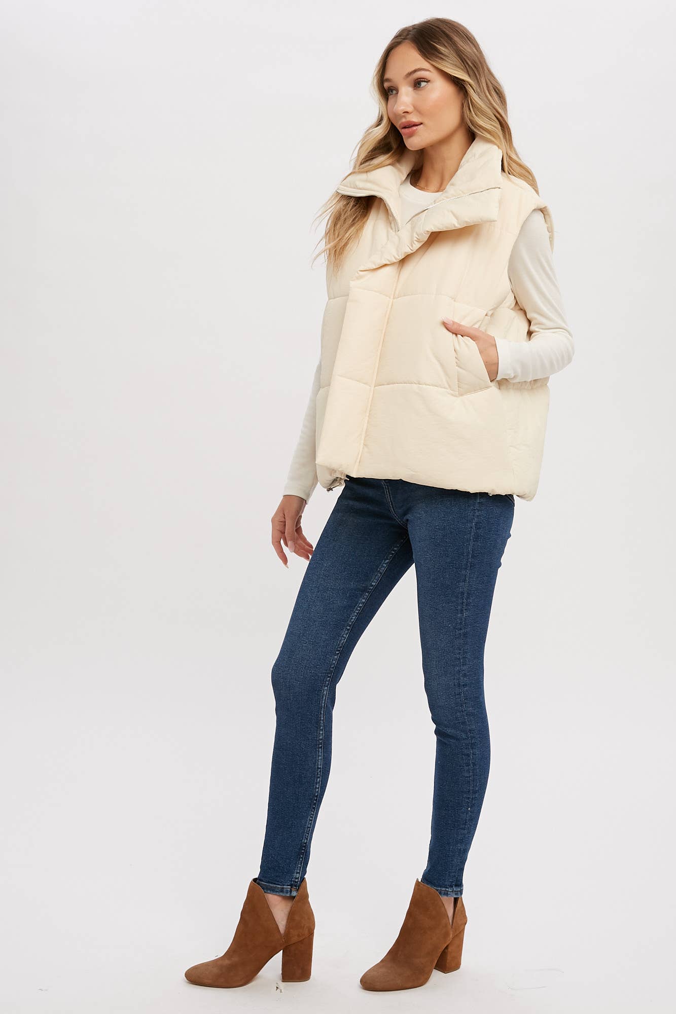 Oversized Puffer Vest (Mocha)