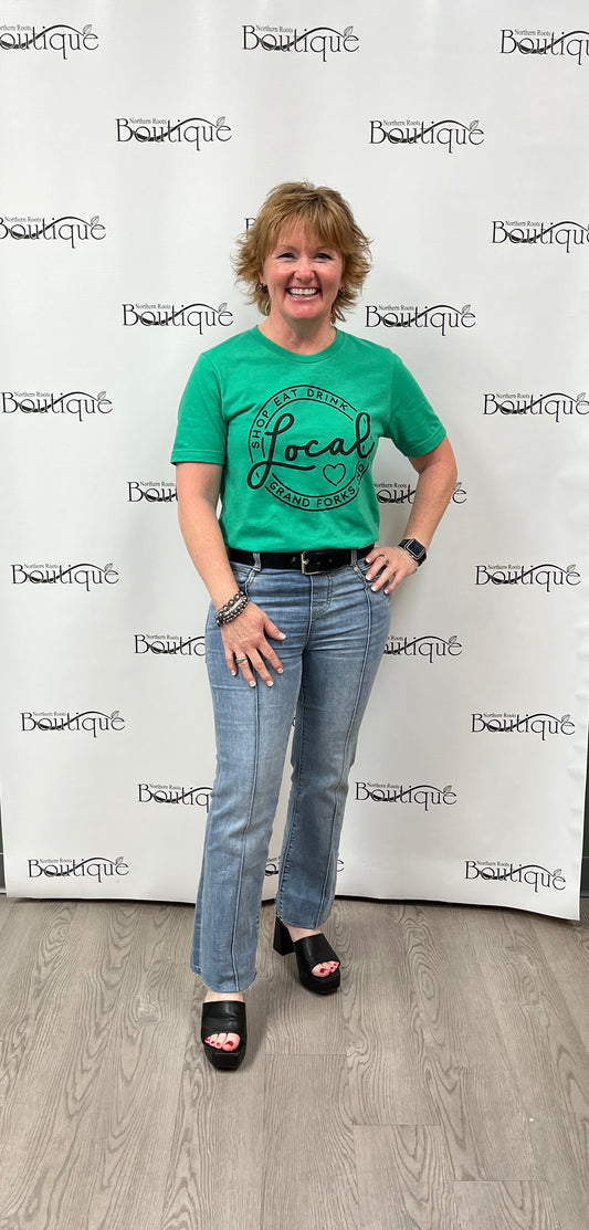 Shop Eat Drink Local Grand Forks, ND T-Shirt (Kelly Green)