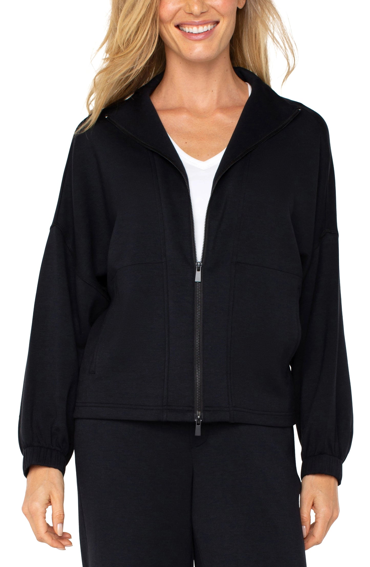 Liverpool Zip Up Funnel Neck Jacket (Black)