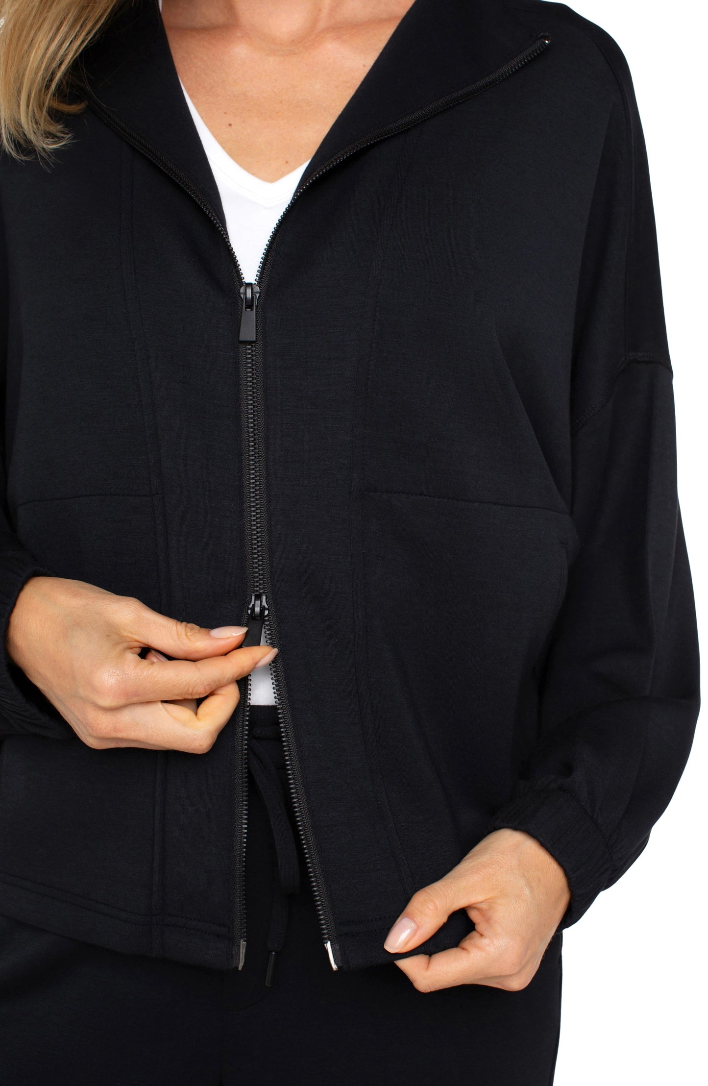 Liverpool Zip Up Funnel Neck Jacket (Black)