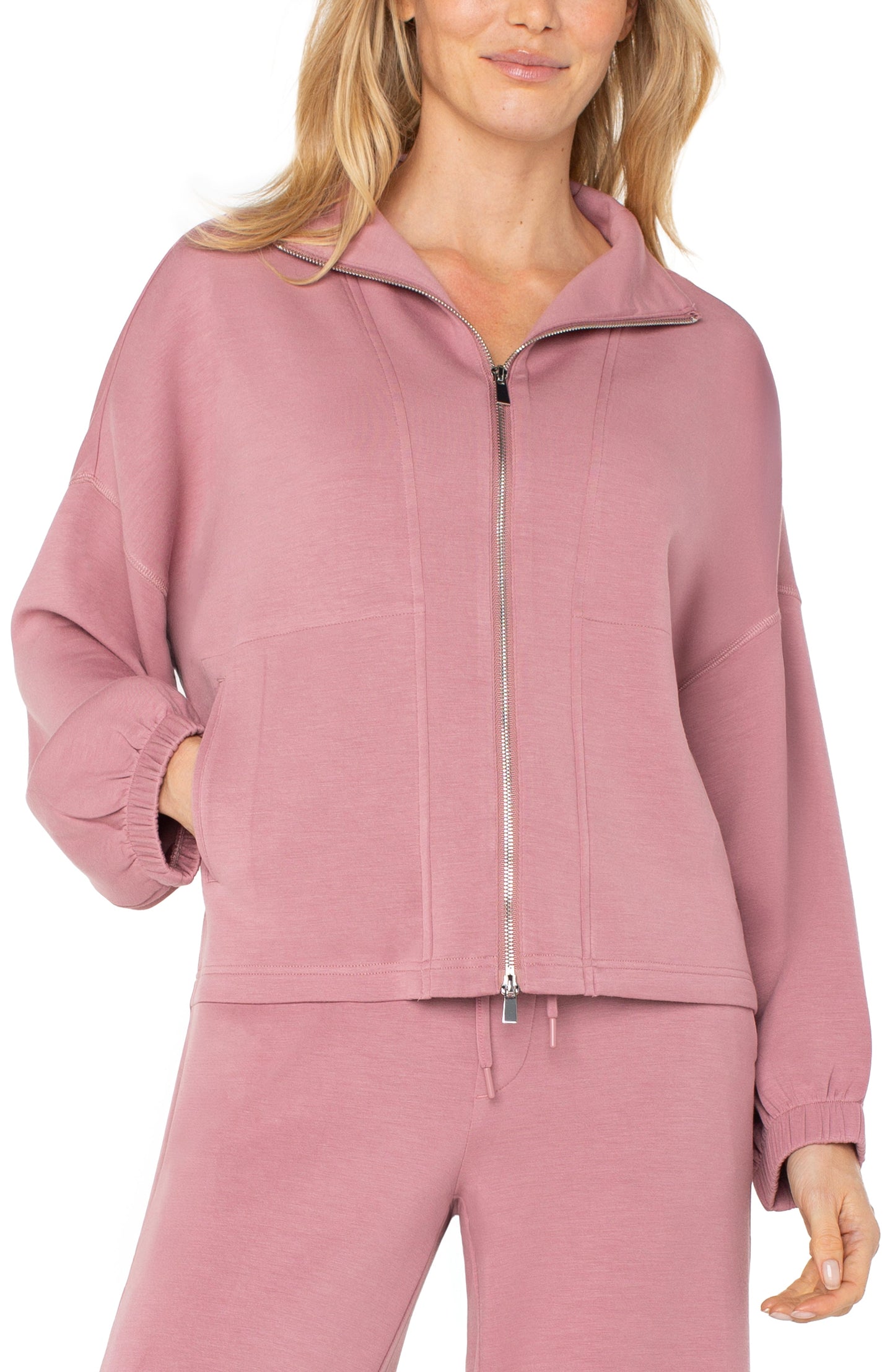 Liverpool Zip Up Funnel Neck Jacket (Dried Lavender)