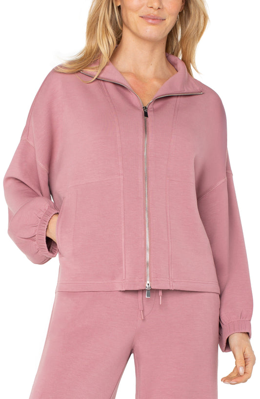 Liverpool Zip Up Funnel Neck Jacket (Dried Lavender)