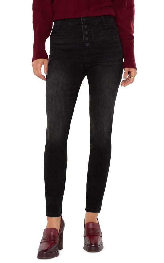 Liverpool Abby High Rise Skinny Button Fly with Welt Pockets (28" inseam) (Lost Creek)