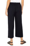 Liverpool Pull-on Wide Leg Crop Trouser (25" inseam) (Black)