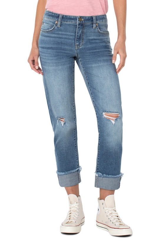 Liverpool's Marley Girlfriend Fray Cuff (30" inseam, 27" rolled) (Chelsea)