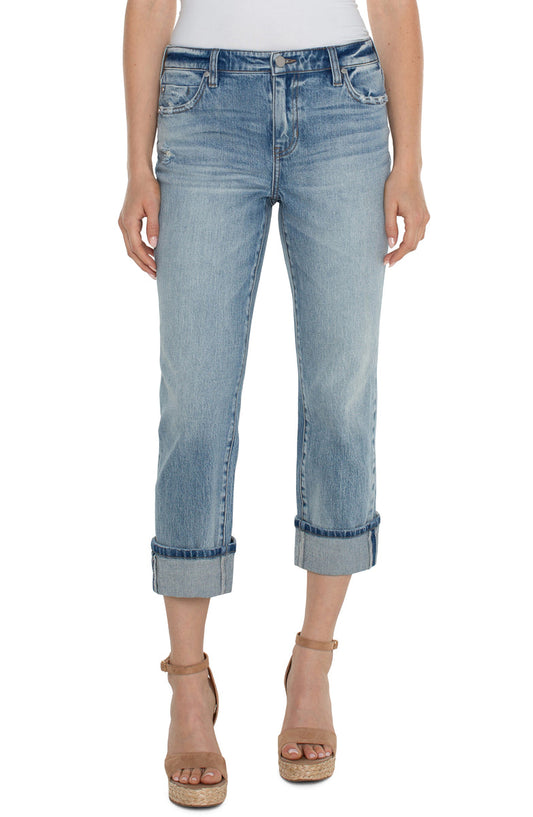 Liverpool Marley Girlfriend Cuffed w/ Back Seam (25"/28" inseam) (Old Coast)