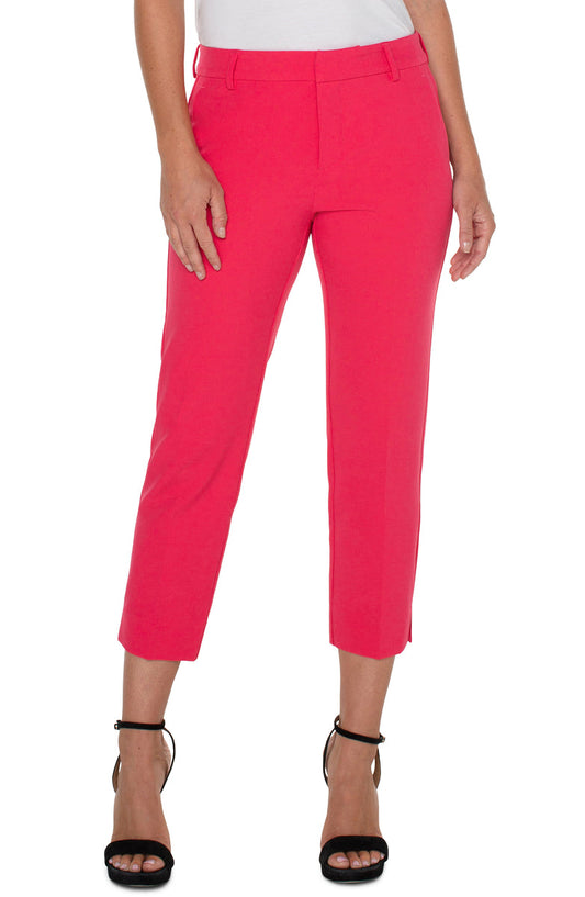 Liverpool Kelsey Crop Trouser w/Slit 27 inch (pink punch)