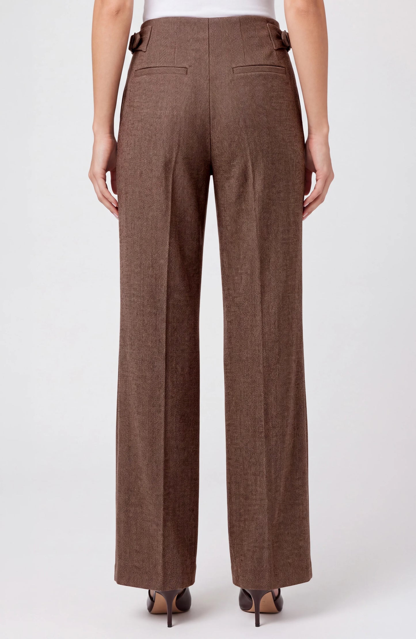Liverpool High-rise Pleated Wide Leg Trouser W/ Side Tab
