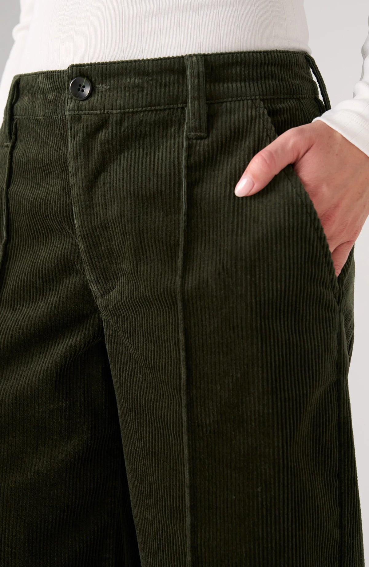 Liverpool Crop Wide Leg W/ Pintucks