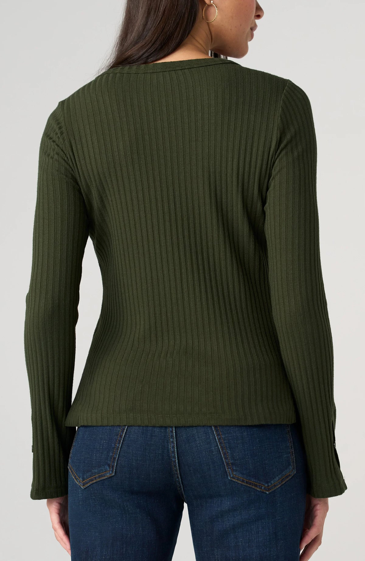 Liverpool Long Sleeve Scoop Neck Knit Top (Hunter Green)