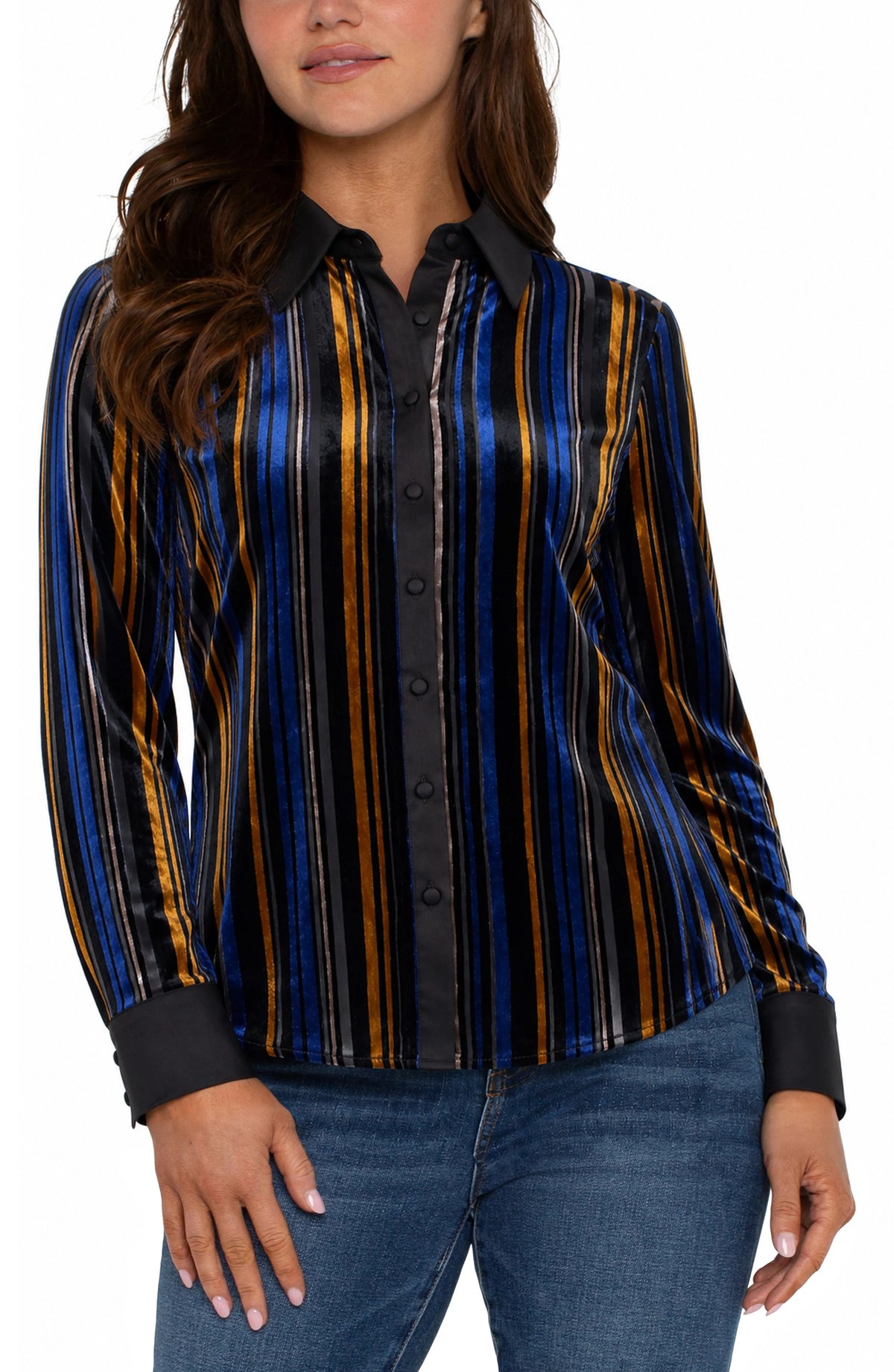 Liverpool Long Sleeve Fitted Button Front Shirt
