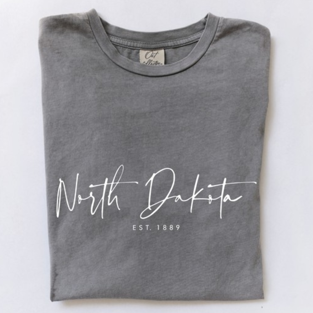 North Dakota est. 1889 Mineral Washed Graphic T-Shirt