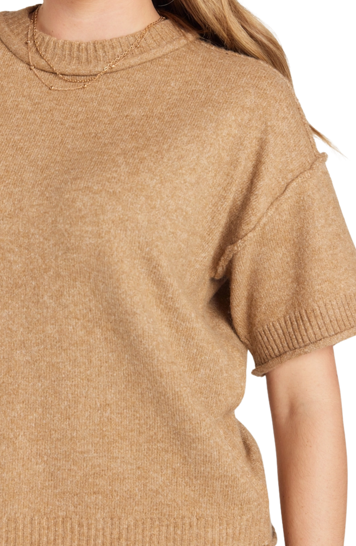 Crew Neck Short Sleeve Sweater