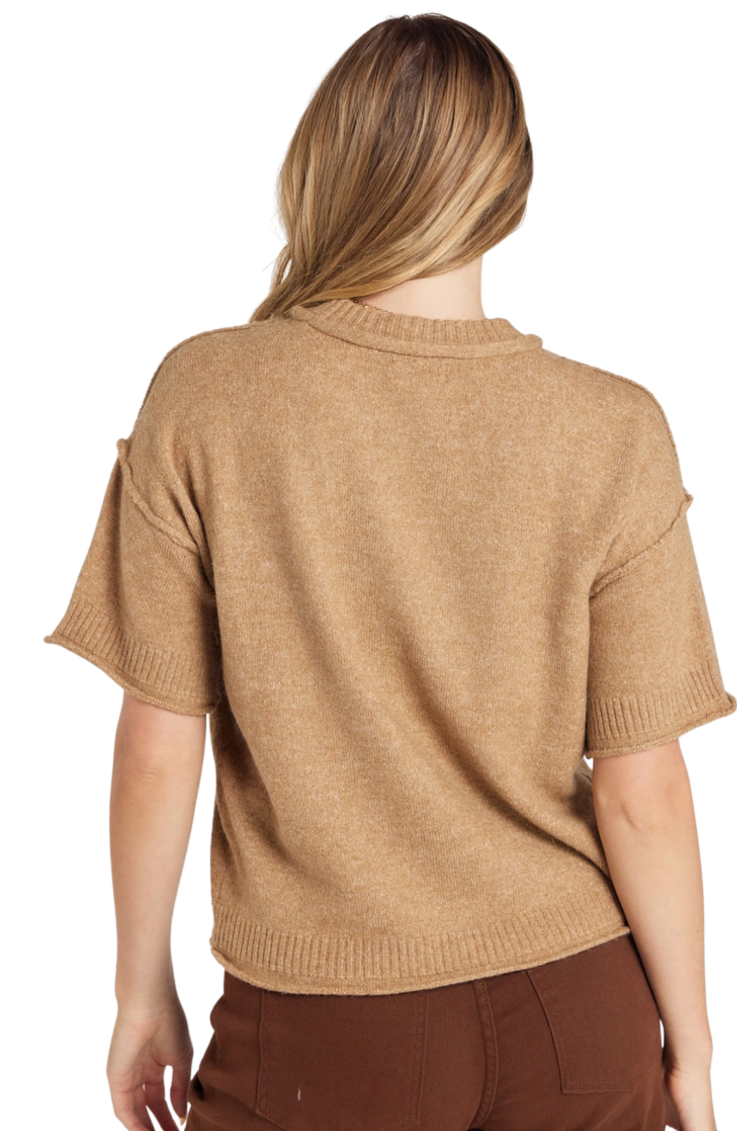 Crew Neck Short Sleeve Sweater