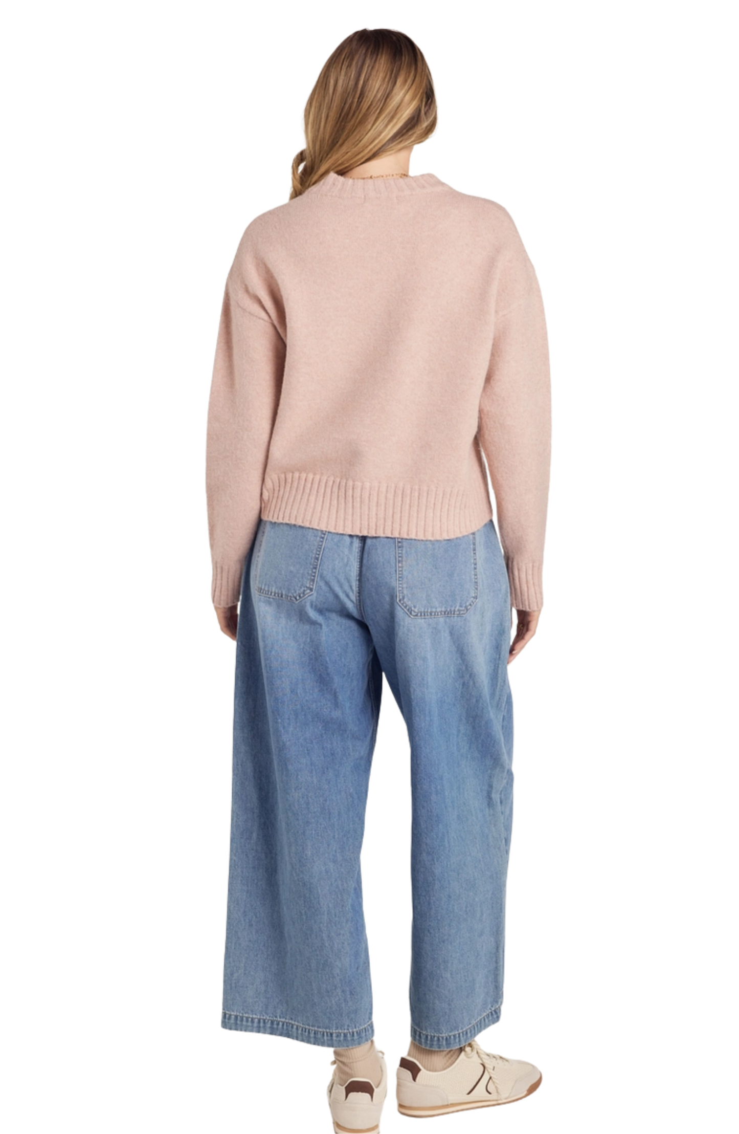 Crew Neck Cropped Sweater
