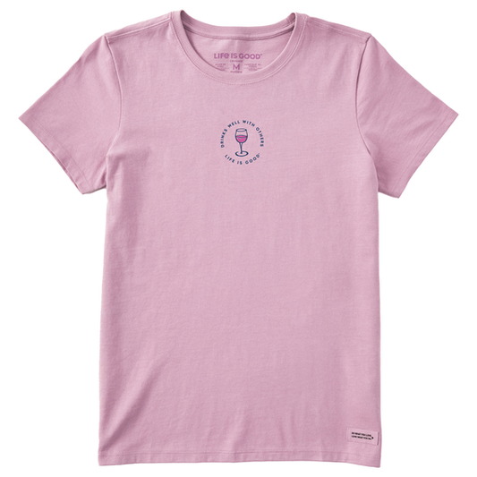 Life is Good Women's Drinks Well with Others Crusher-LITE Tee (Violet Purple)