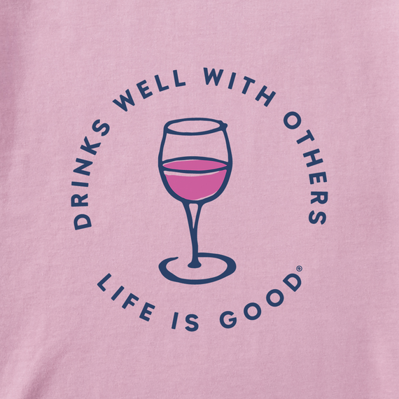 Life is Good Women's Drinks Well with Others Crusher-LITE Tee (Violet Purple)