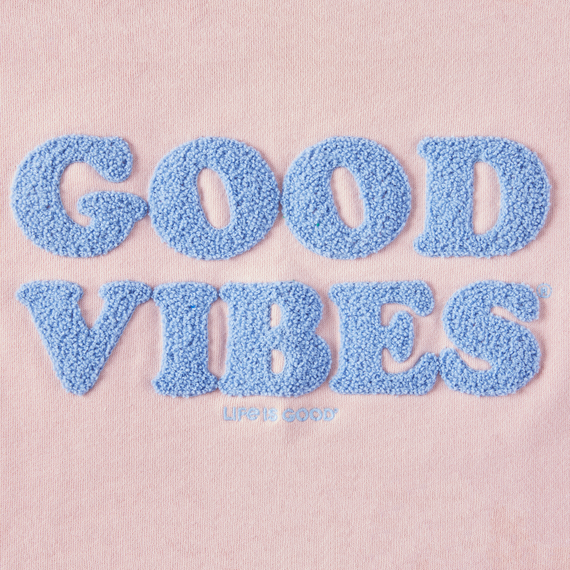 Life is Good Women's Good Vibes Simply True Fleece Hoodie (Himalayan Pink)