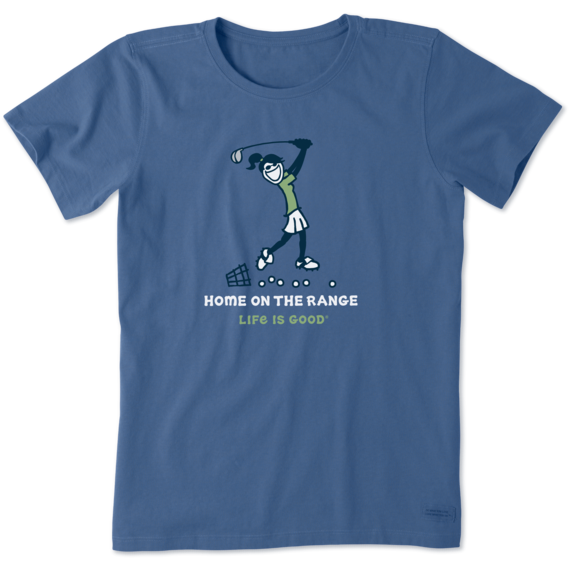 Life is Good Women's Jackie Home on the Range Crusher Tee (Vintage Blue)