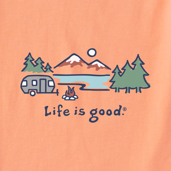 Life is Good Women's Lakeside Campsite Crusher Vee (Canyon Orange)