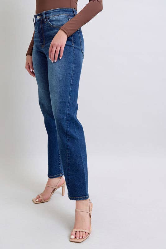 Judy Blue Mid Rise Side Seam Detail Straight Fit (28" inseam)