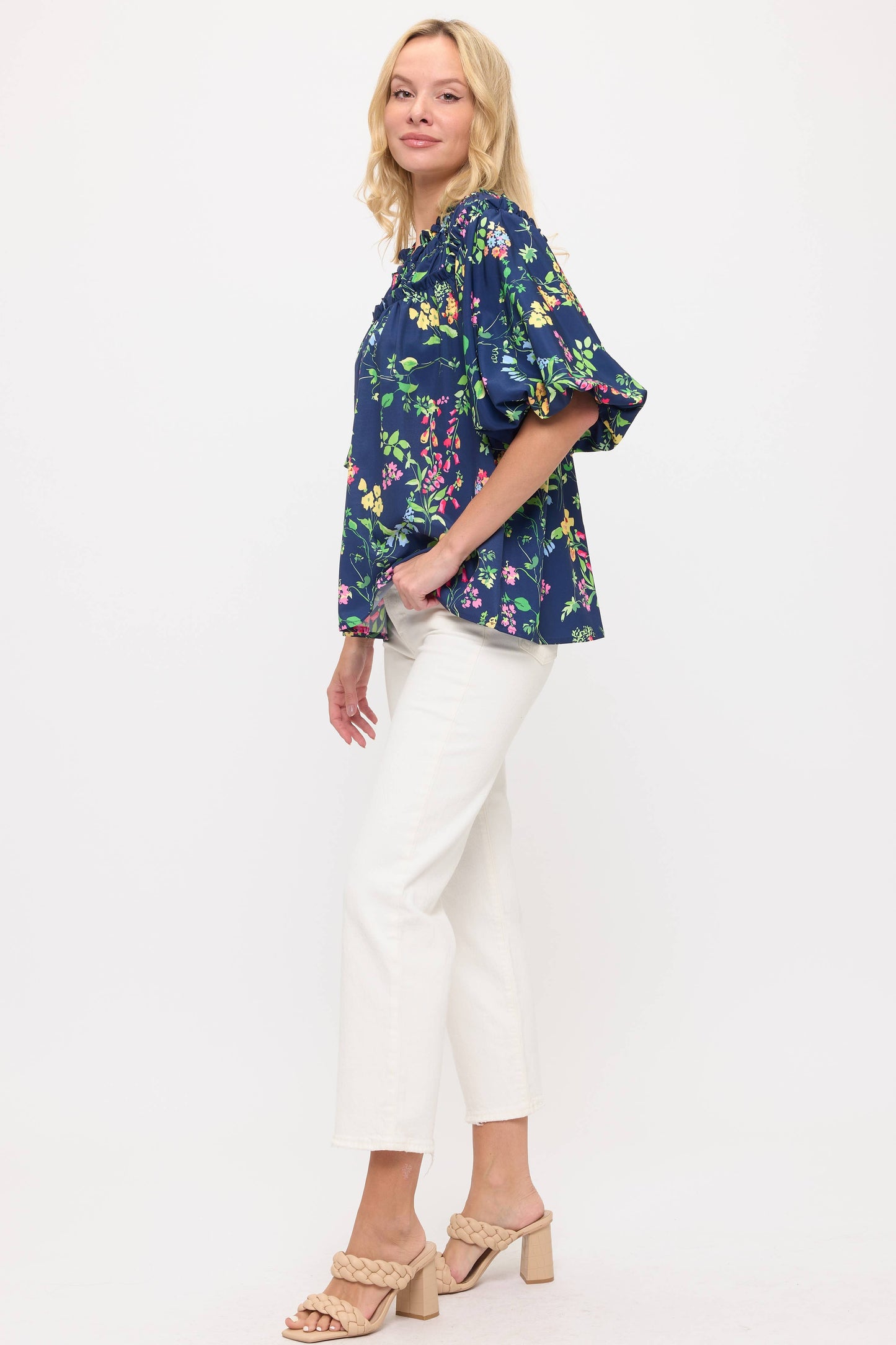 V-Neck Floral Blouse
