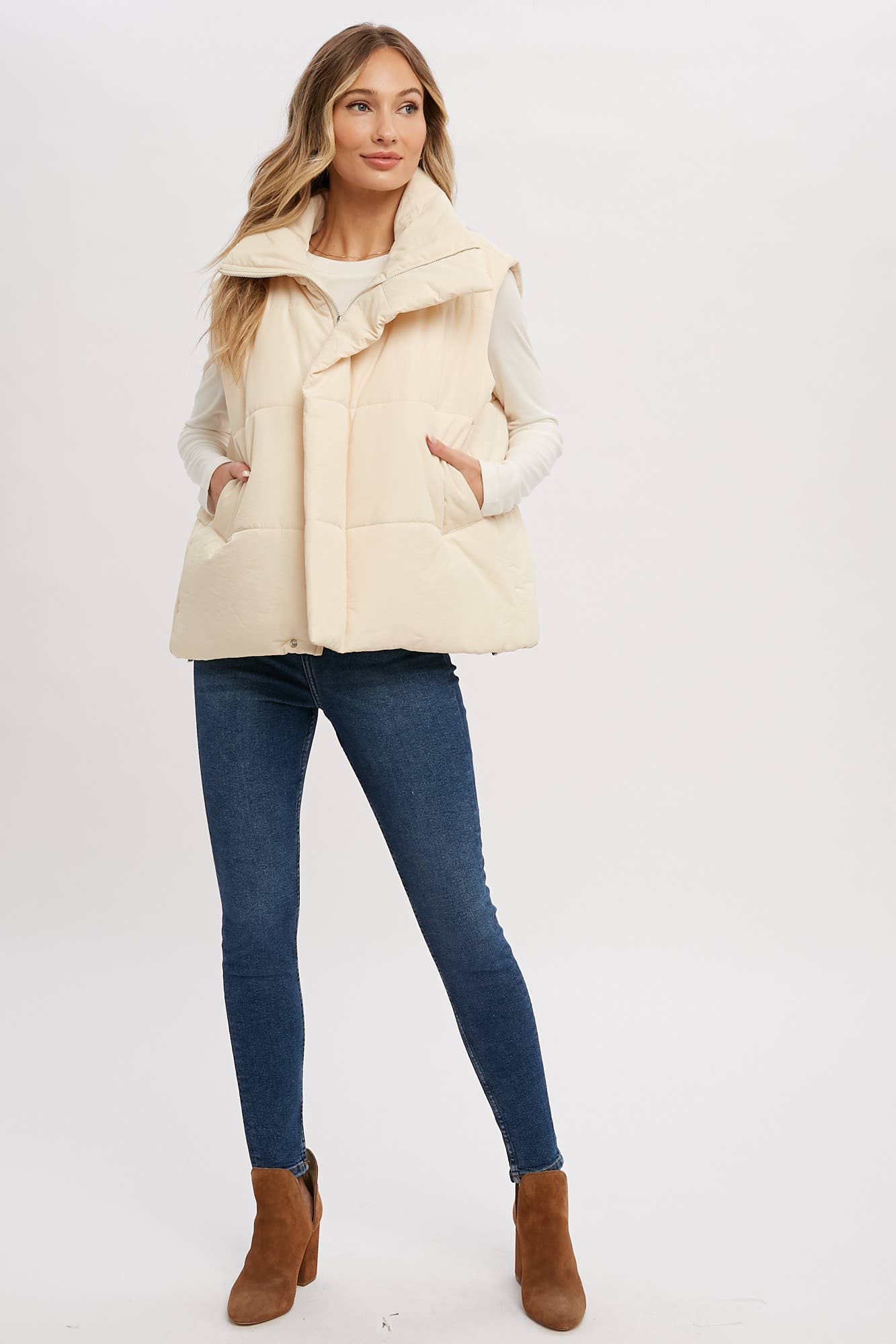 Oversized Puffer Vest (Mocha)