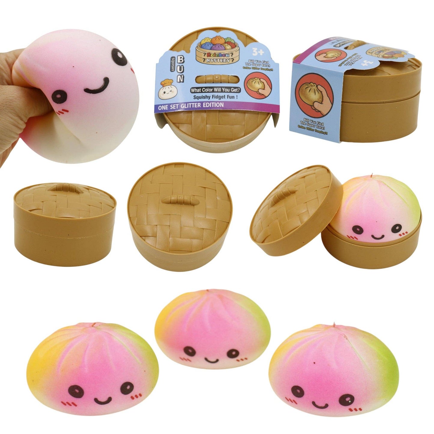 Rainbow Soft Slime Filled Squishy Dumpling