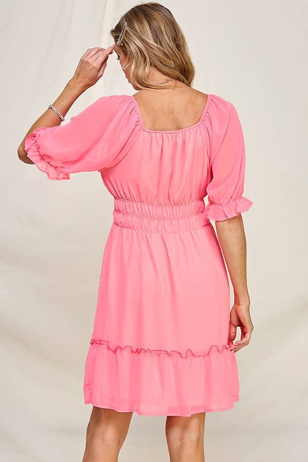 Bohemian Chiffon Smocking Dress