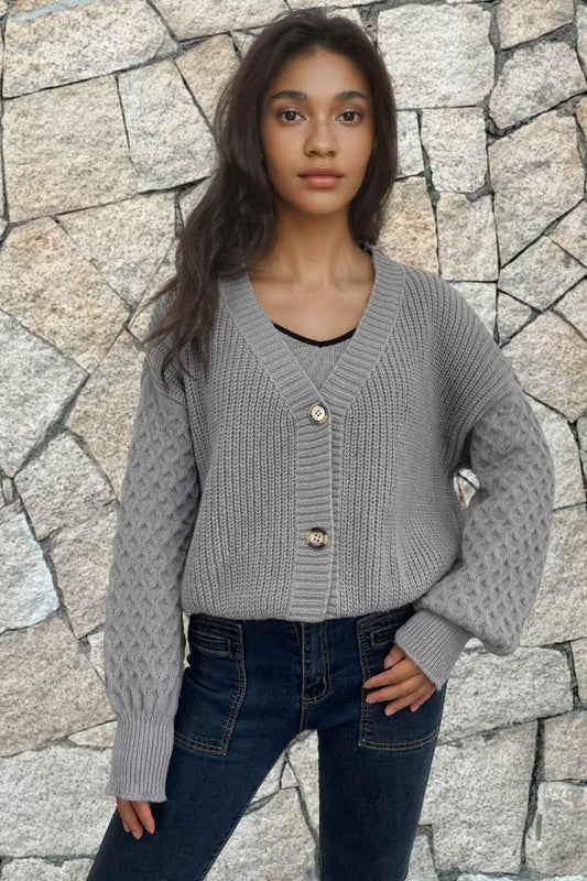 Vintage V-Neck Long Sleeve Cardigan Sweater