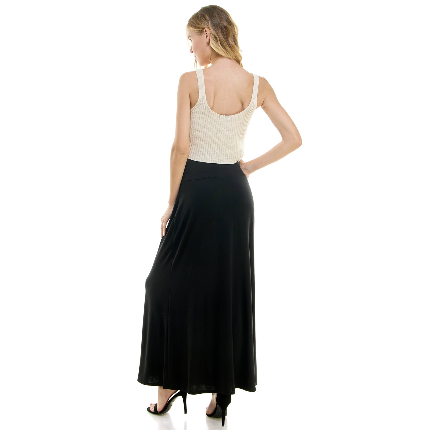 High Waist Maxi Basic Skirt