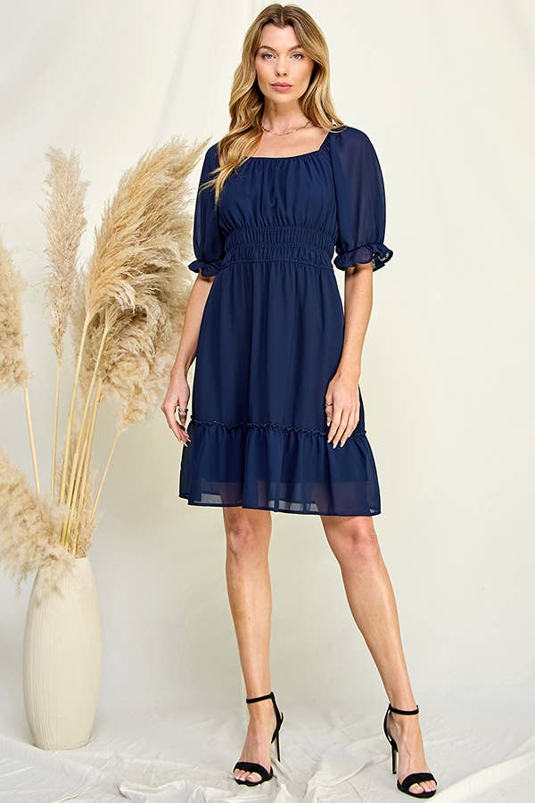 Bohemian Chiffon Smocking Dress