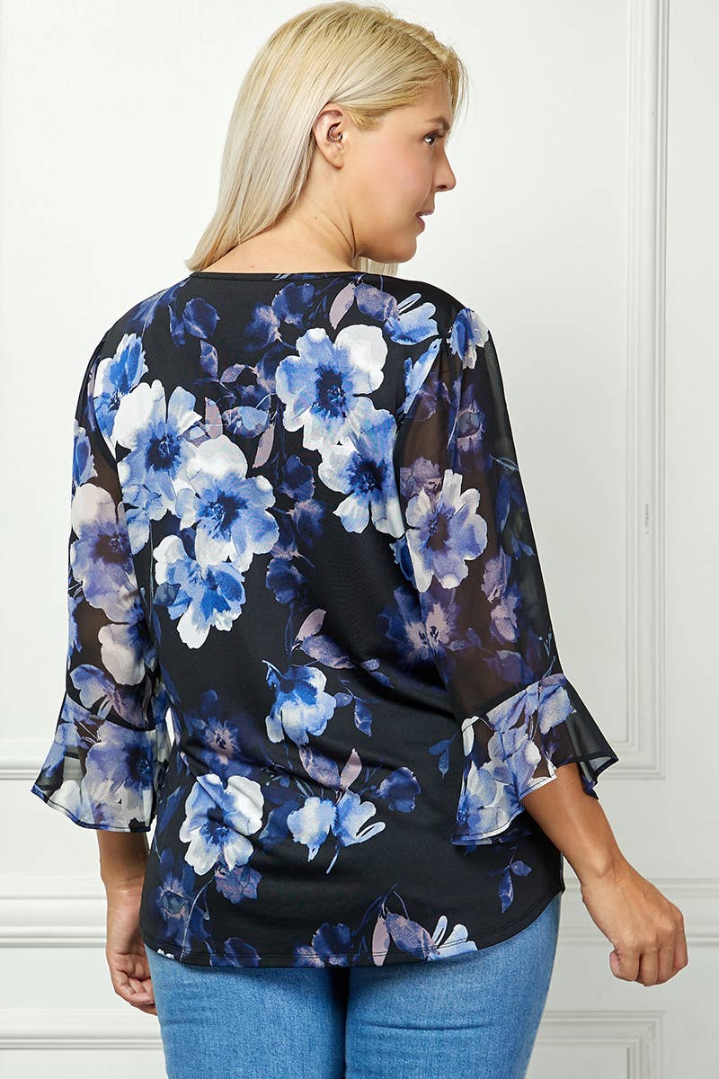 Plus Size Bloom Grace Pleated Blouse