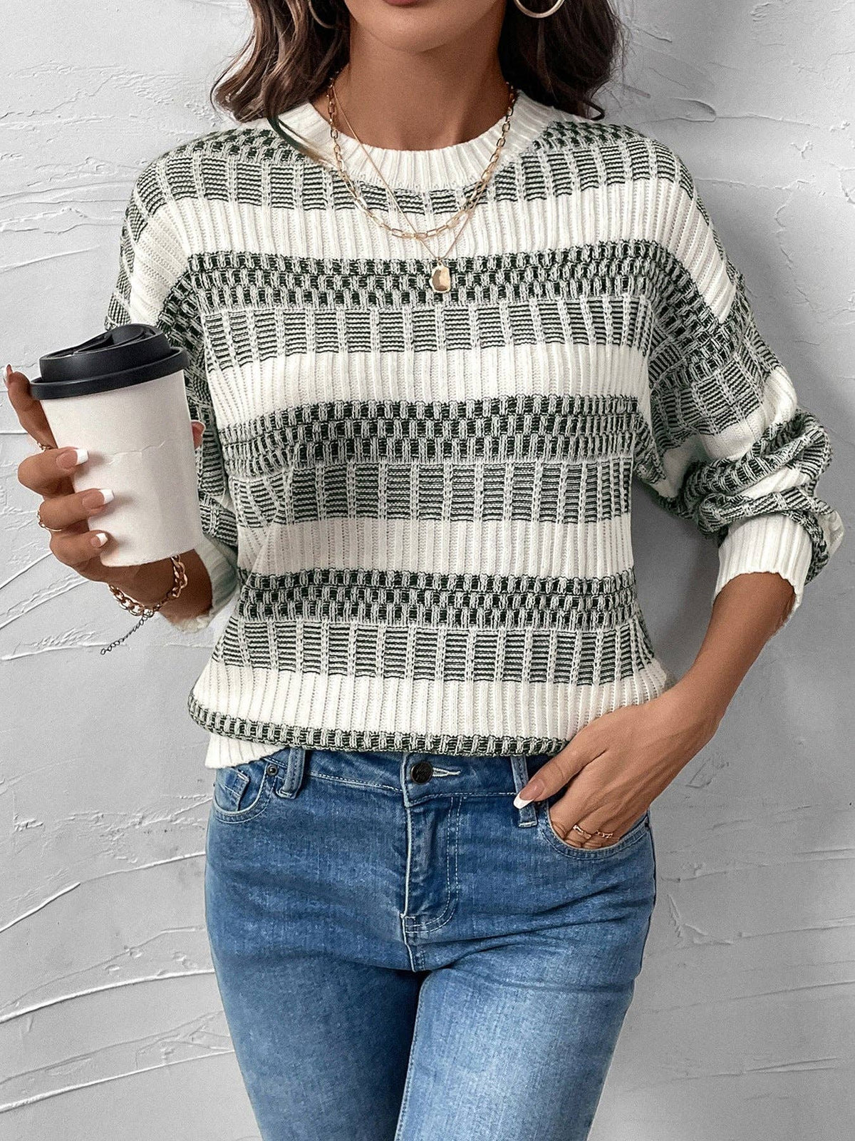 Textured Stripe Sweater