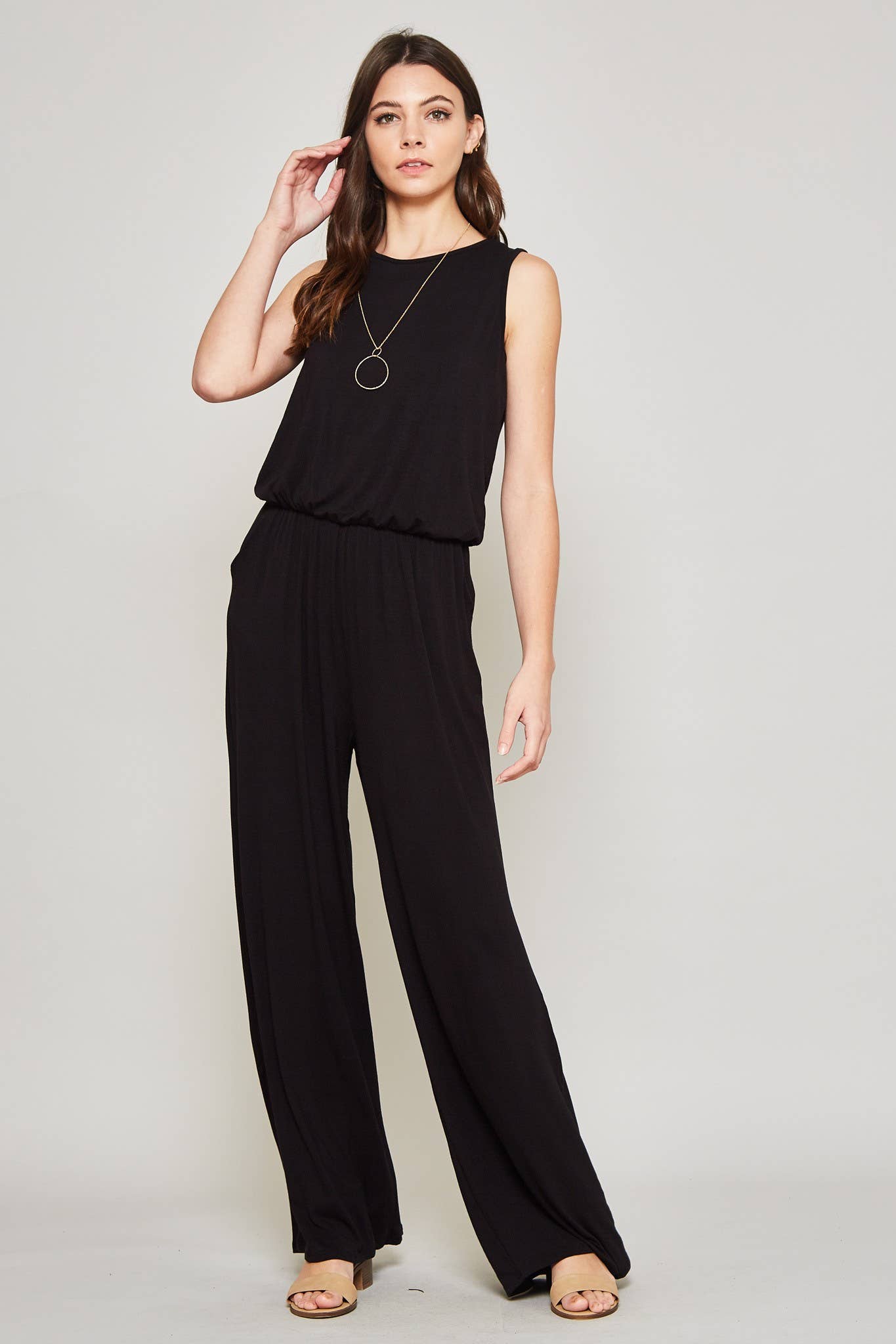 Solid Sleeveless Jumpsuit