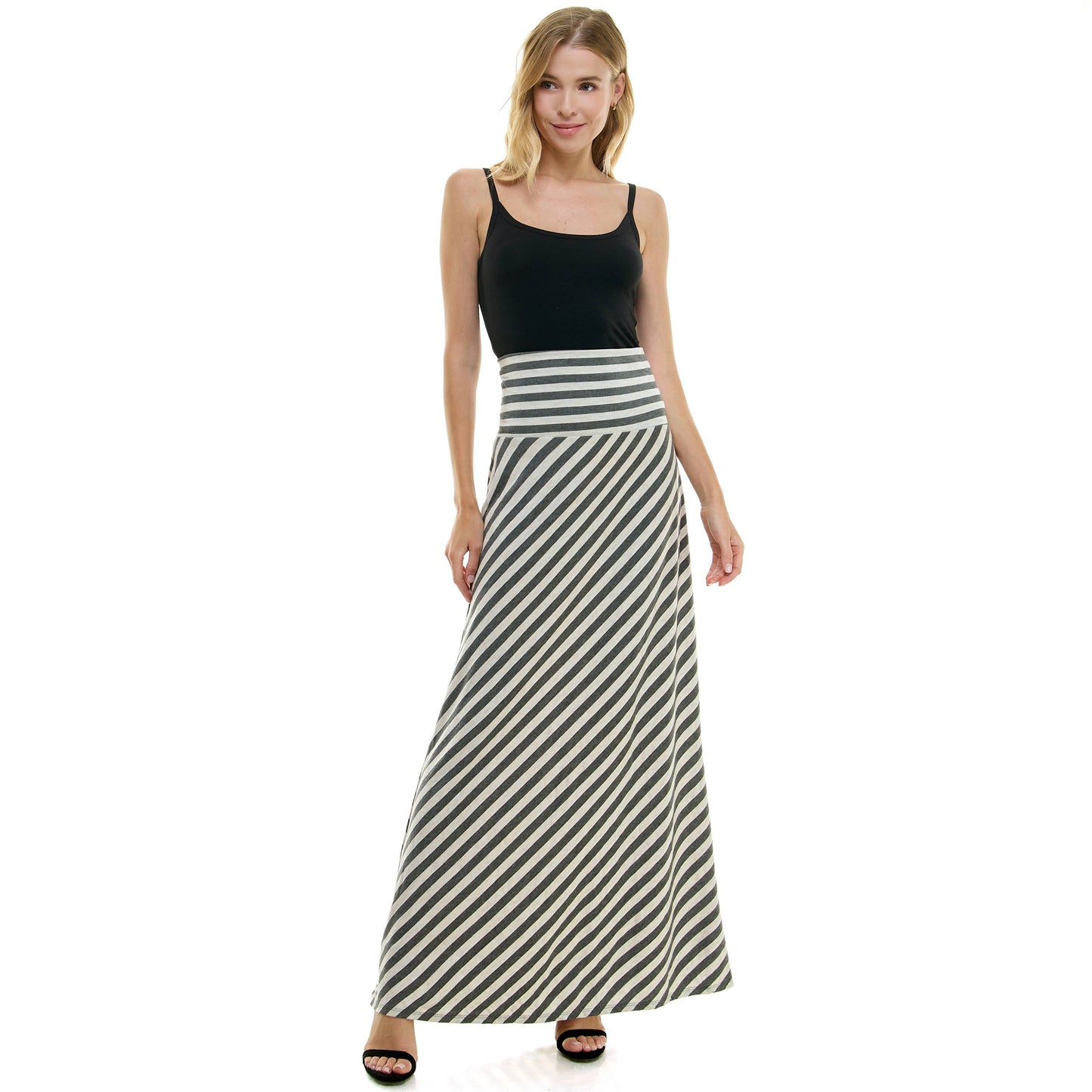 High Waist Maxi Basic Skirt