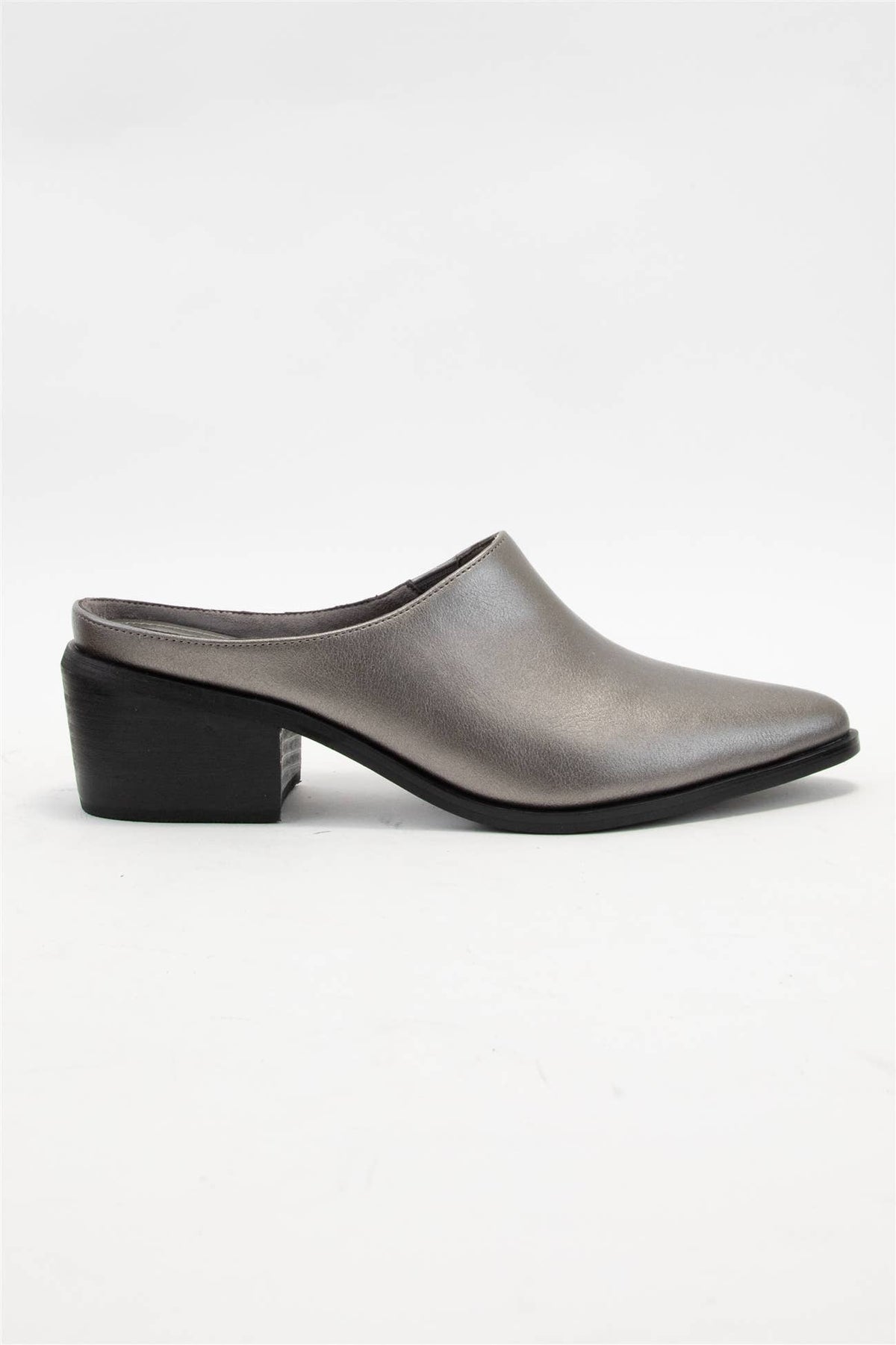 Gina Pointed Toe Mule Bootie with Stacked Heel