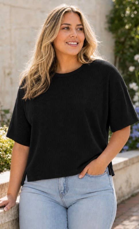 Short Sleeve Plus Size Light Weight Sweater