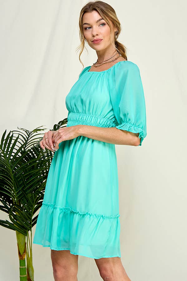 Bohemian Chiffon Smocking Dress