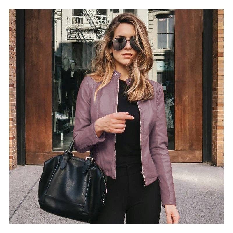 Fashionable Pleather Jacket