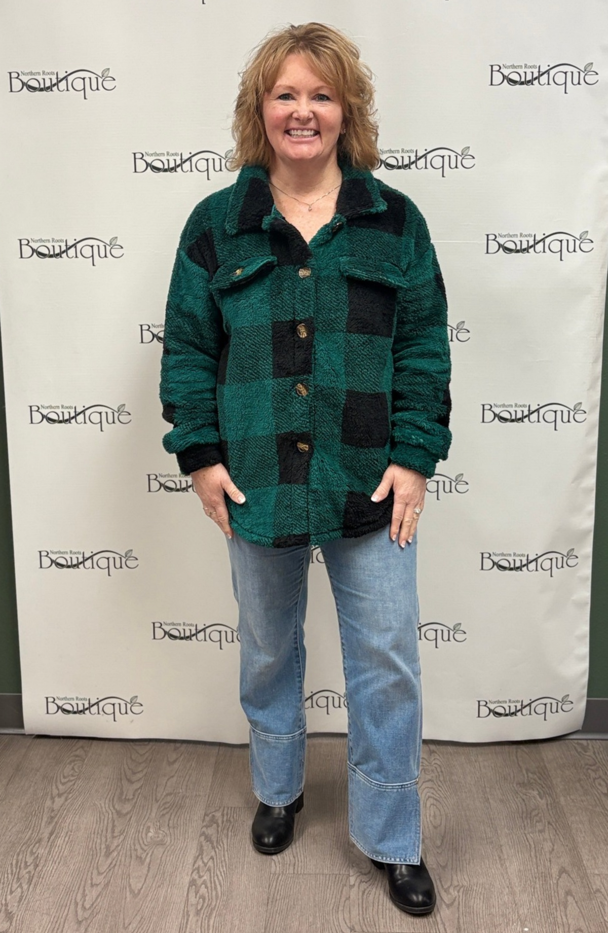 Plaid Sherpa Shacket Jacket