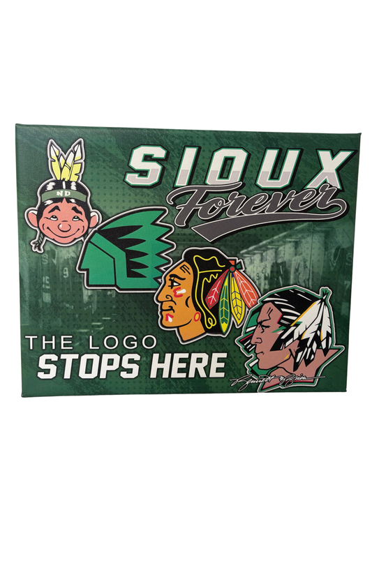 Sioux Forever: The Logo Stops Here Canvas Sign