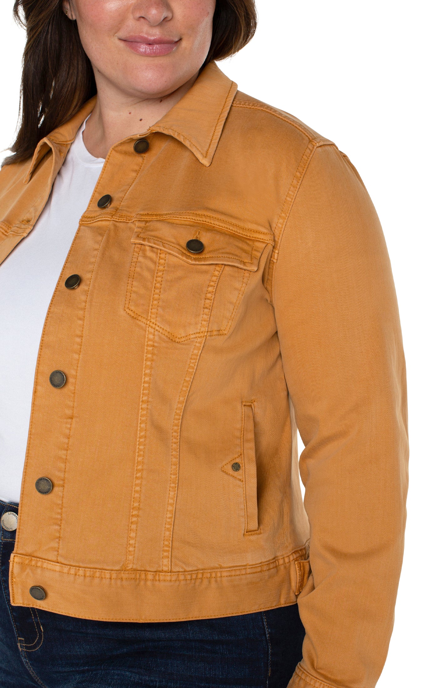 Liverpool Classic Jean Jacket (Monterey Sand and Amber Dawn)