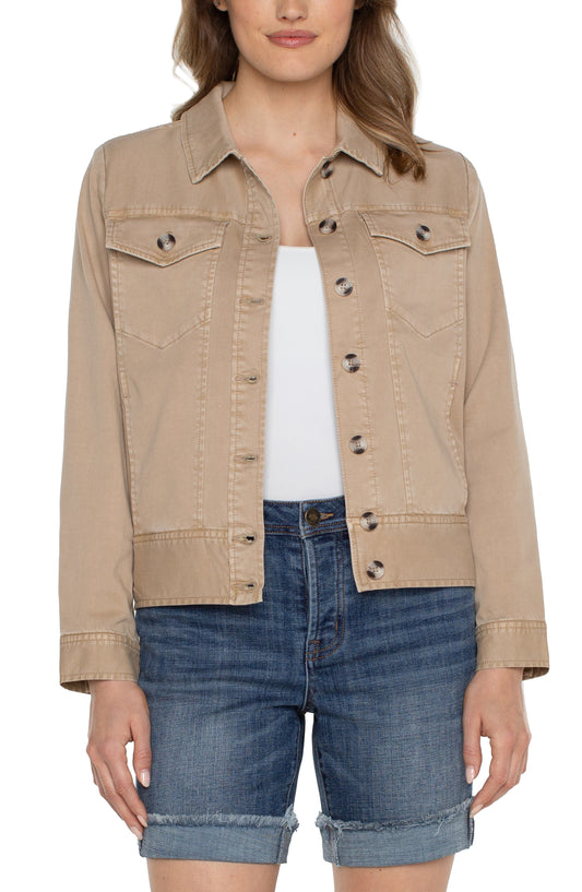 Liverpool Trucker Jacket w/ Elastic Back Waist (Biscuit Tan)
