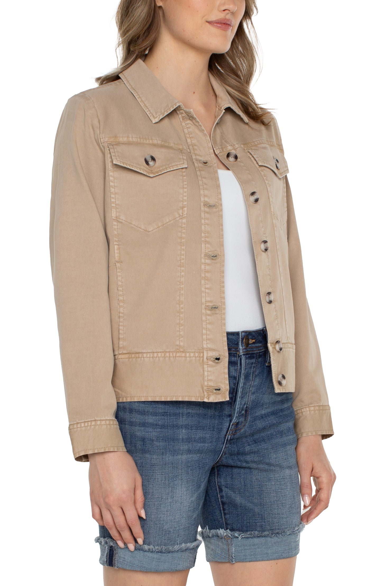 Liverpool Trucker Jacket w/ Elastic Back Waist (Biscuit Tan)