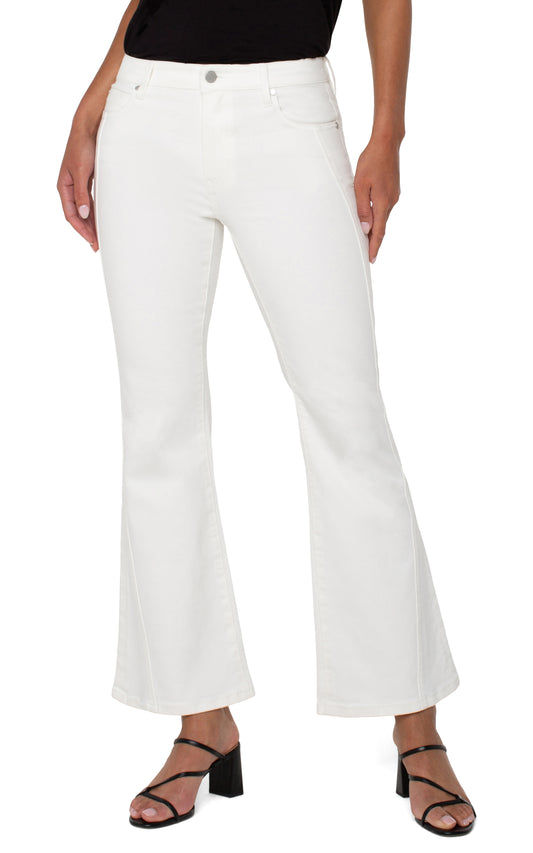 Liverpool Hannah Flare w/ Seaming (30" inseam) (Bone White)