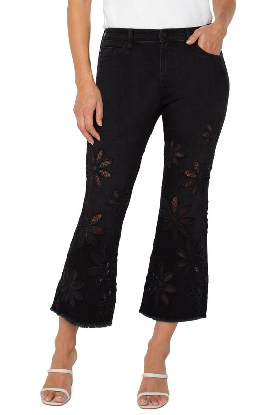 Liverpool Hannah Crop Flare w/ Fray Hem Front