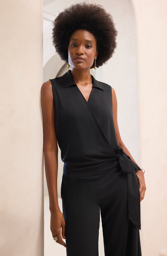 Liverpool Surplice Top w/ Self Tie Front